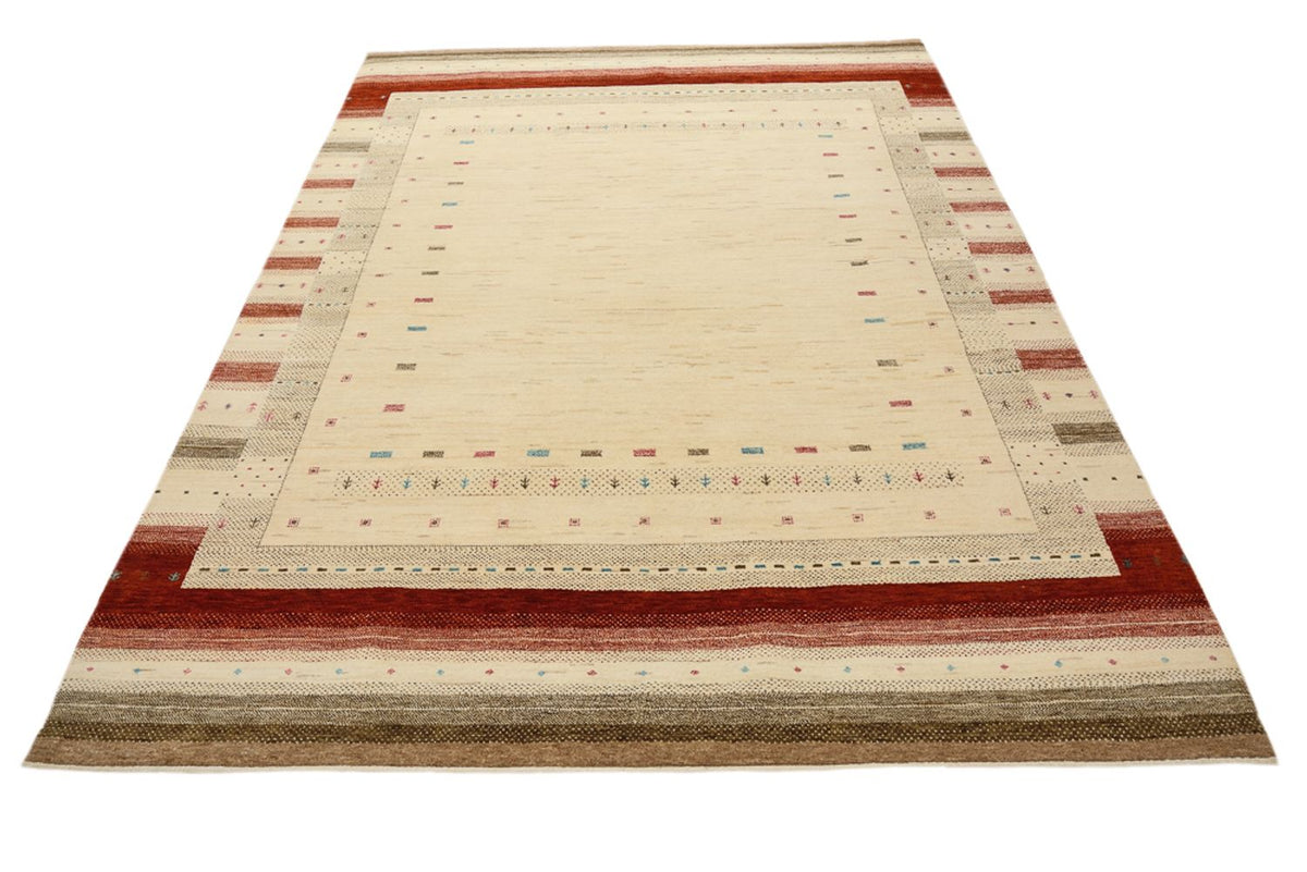 Gabbeh Rug - Loribaft Indus - 243 x 171 cm - light beige