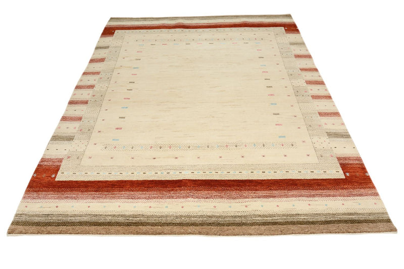 Gabbeh Rug - Loribaft Indus - 243 x 171 cm - light beige