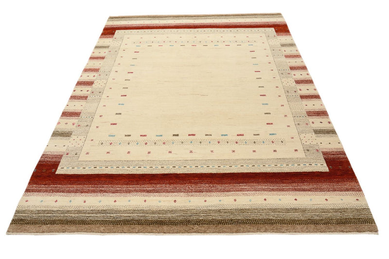 Gabbeh Rug - Loribaft Indus - 229 x 174 cm - light beige