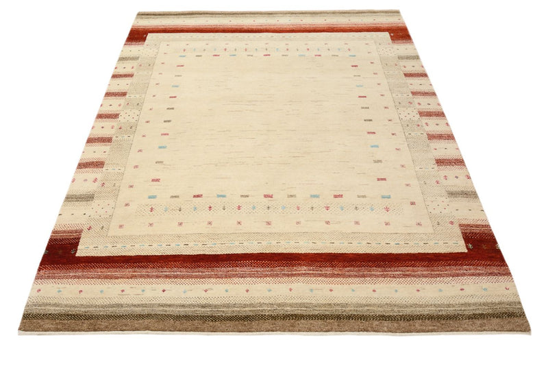 Gabbeh Rug - Loribaft Indus - 199 x 158 cm - light beige
