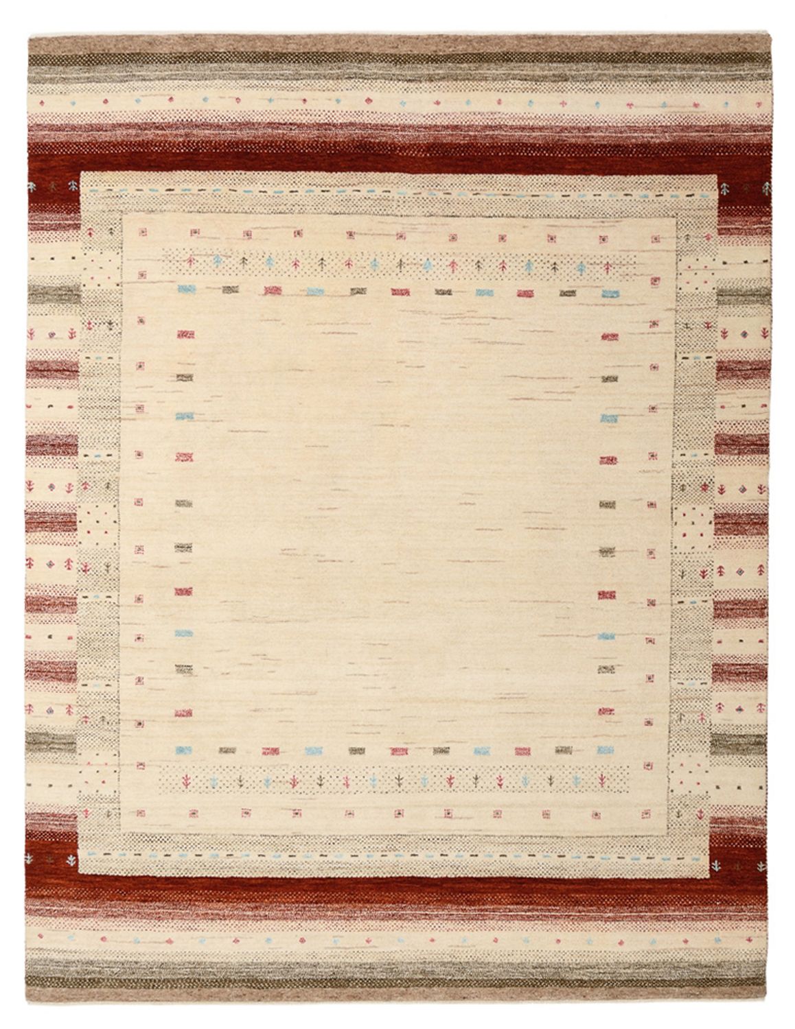 Gabbeh Rug - Loribaft Indus - 199 x 155 cm - light beige