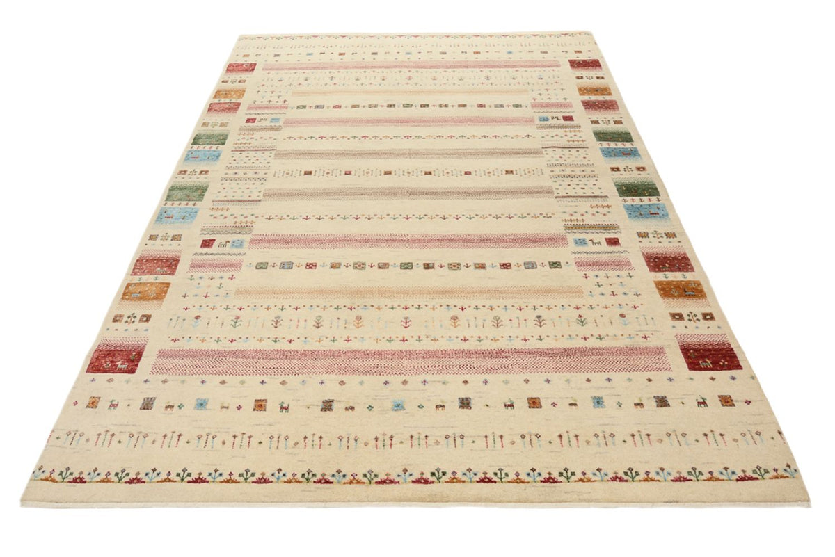Gabbeh Rug - Loribaft Indus - 246 x 174 cm - light beige