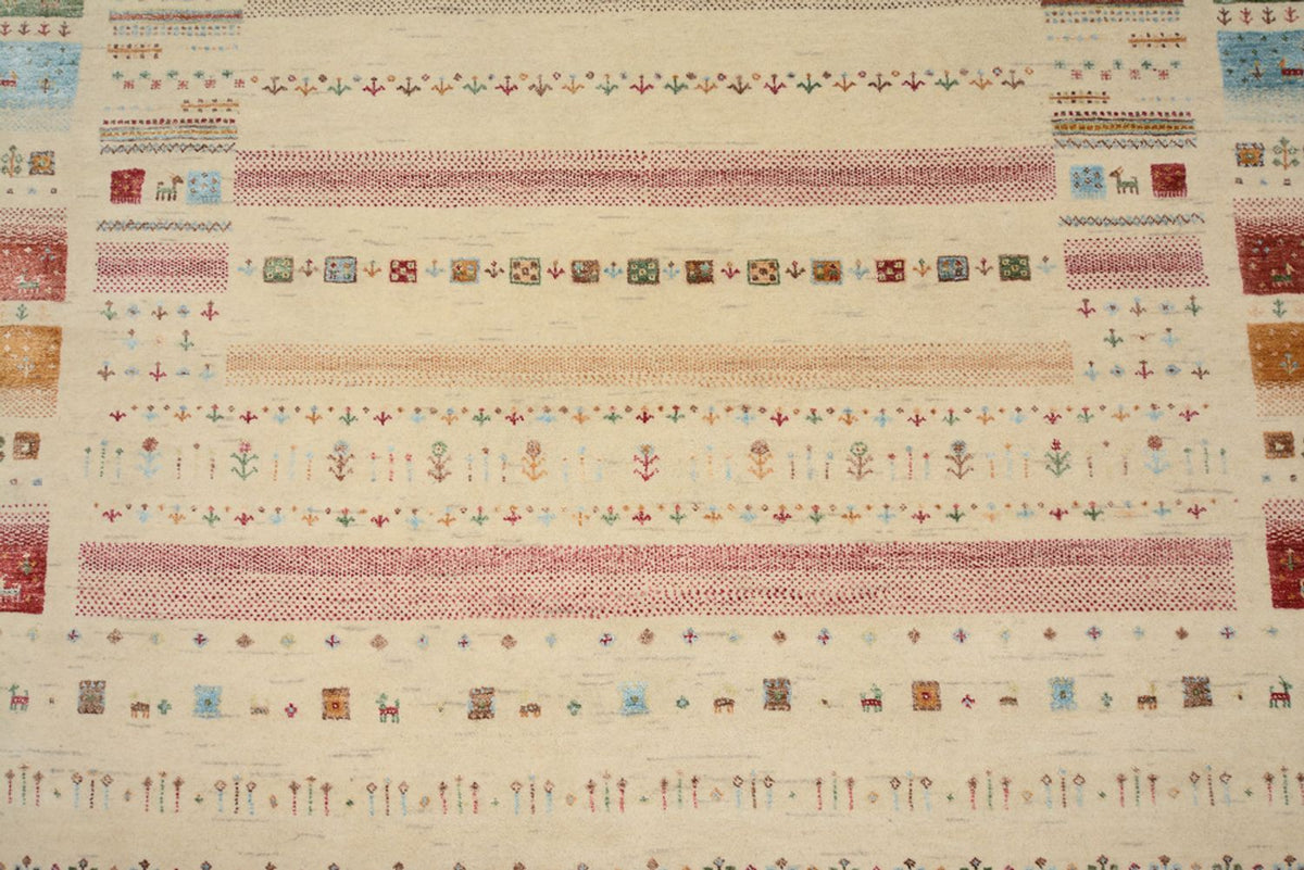 Gabbeh Rug - Loribaft Indus - 246 x 174 cm - light beige