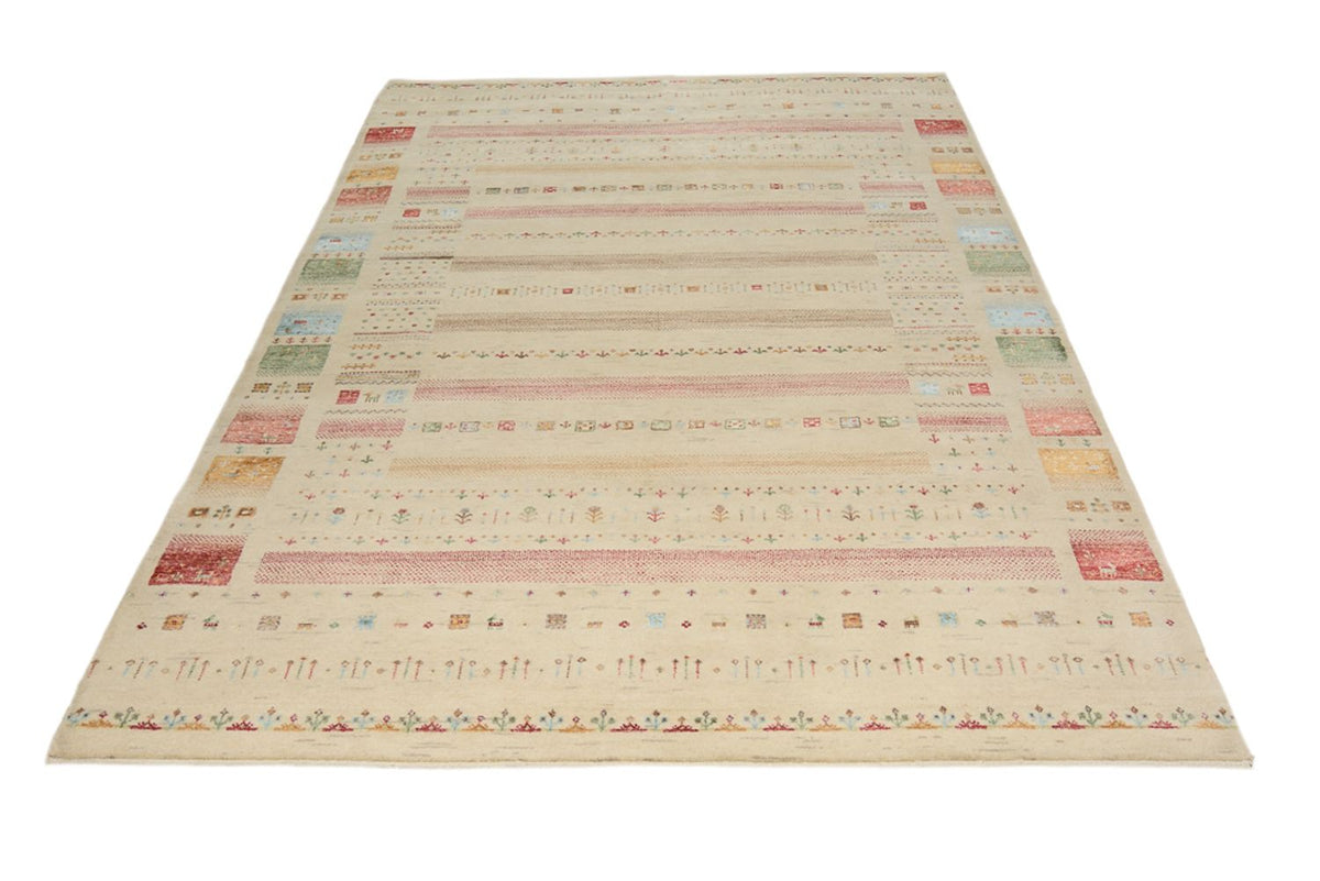 Gabbeh Rug - Loribaft Indus - 246 x 174 cm - light beige