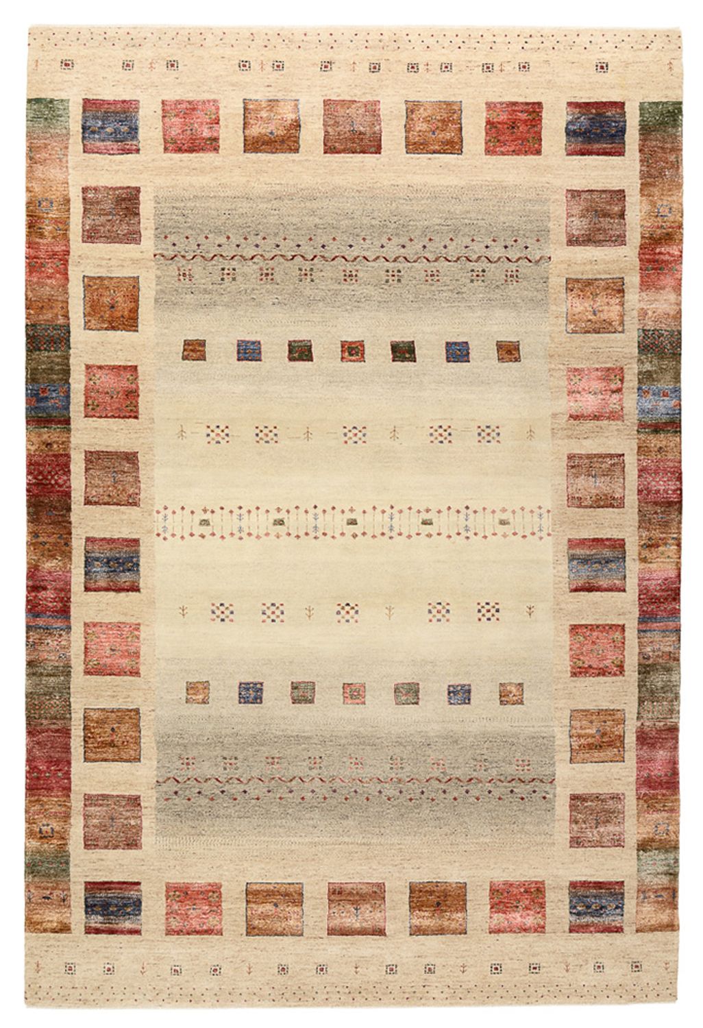 Gabbeh Rug - Loribaft Indus - 306 x 205 cm - light beige