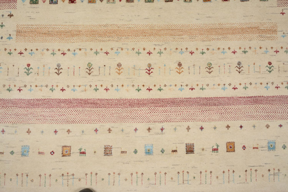 Gabbeh Rug - Loribaft Indus - 304 x 203 cm - light beige