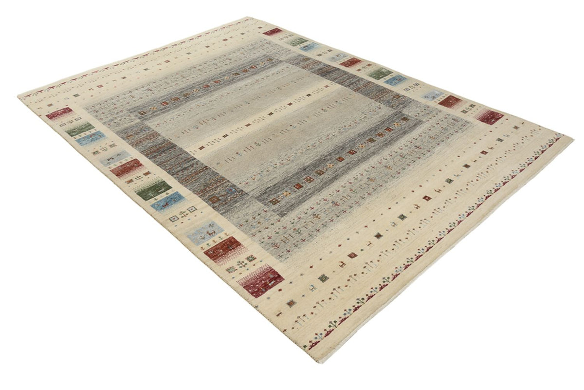 Gabbeh Rug - Loribaft Indus - 244 x 177 cm - light beige