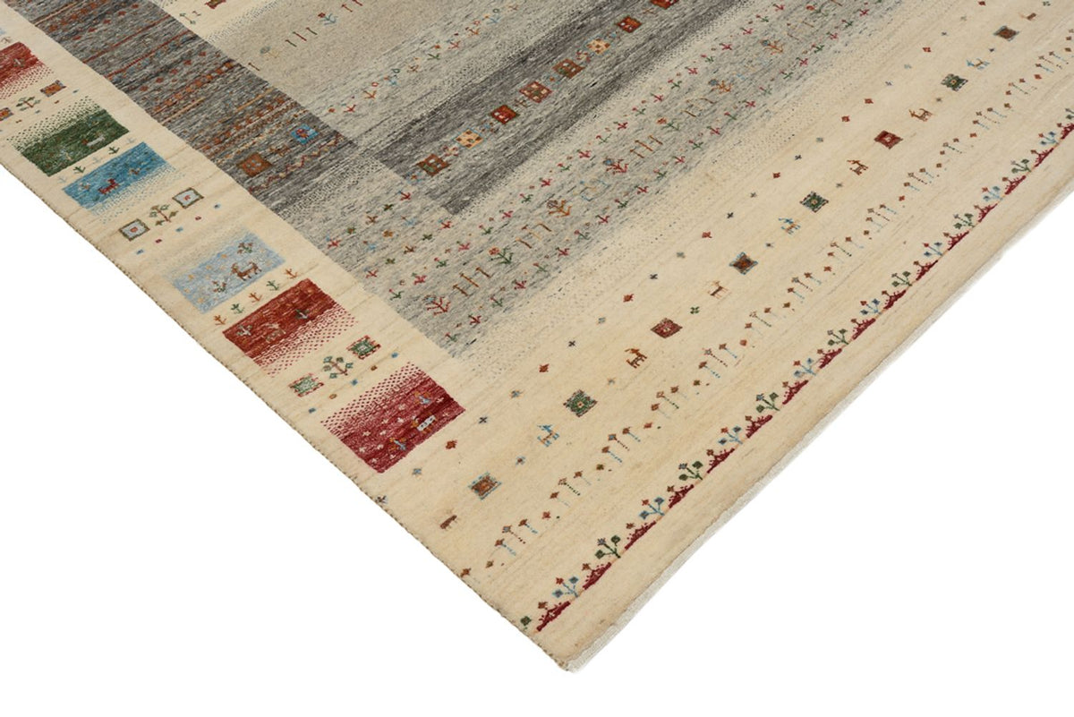 Gabbeh Rug - Loribaft Indus - 244 x 177 cm - light beige