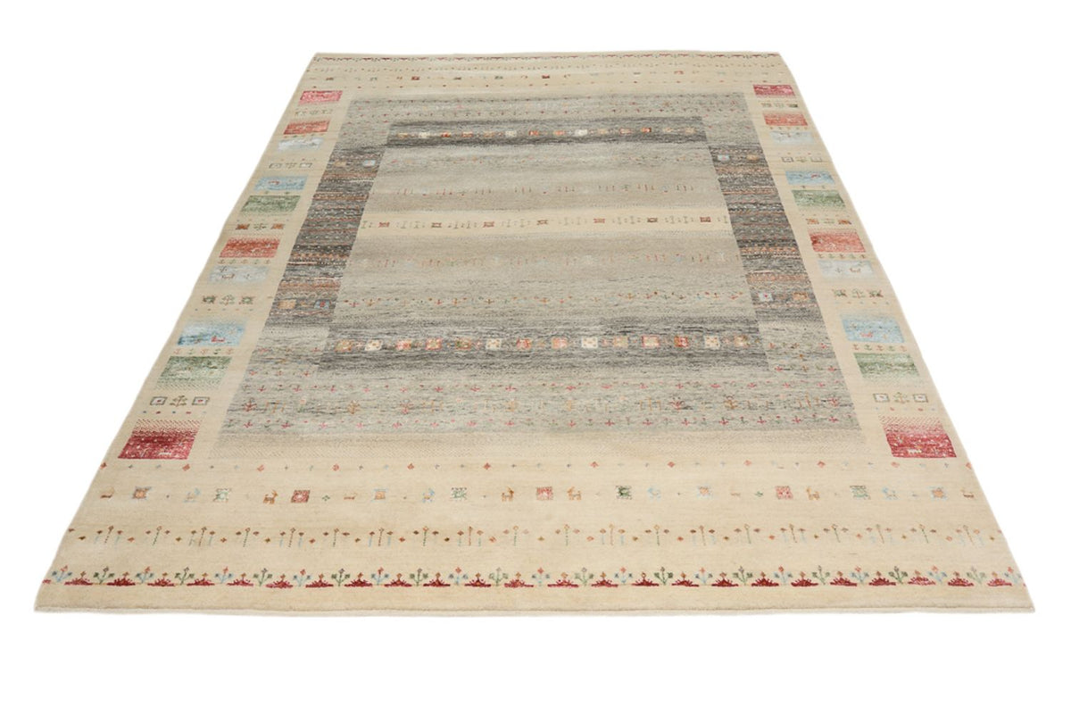 Gabbeh Rug - Loribaft Indus - 244 x 177 cm - light beige
