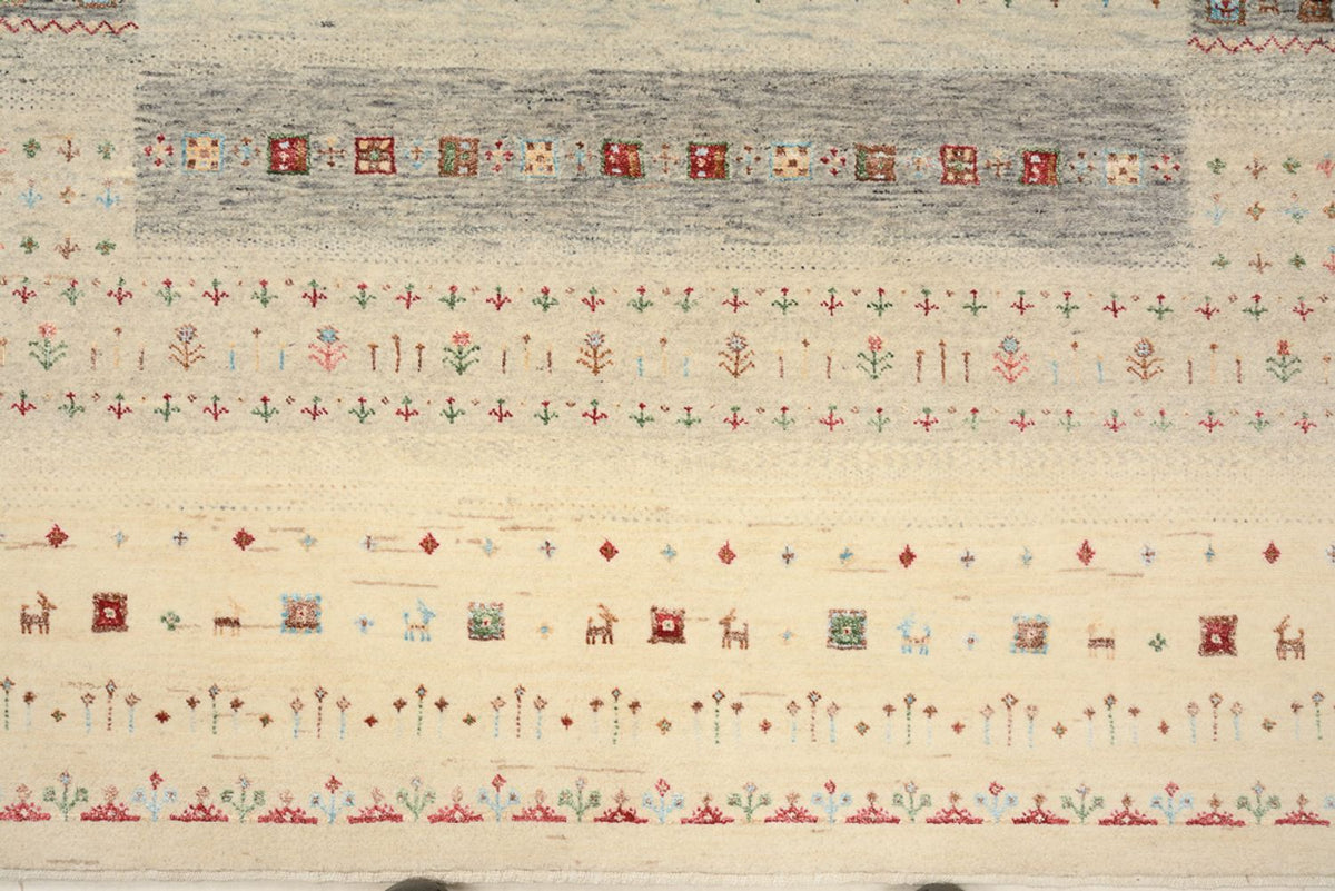 Gabbeh Rug - Loribaft Indus - 204 x 146 cm - light beige