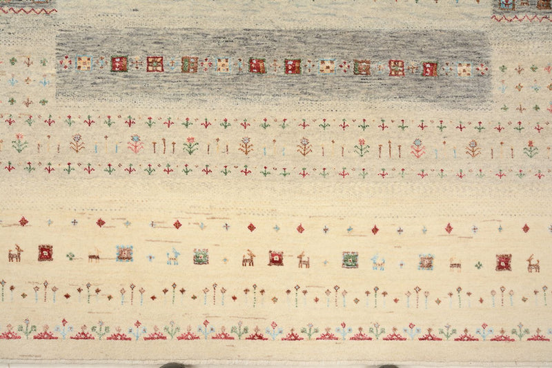 Gabbeh Rug - Loribaft Indus - 204 x 146 cm - light beige