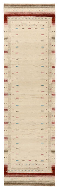 Runner Gabbeh Rug - Loribaft Indus - 298 x 83 cm - light beige