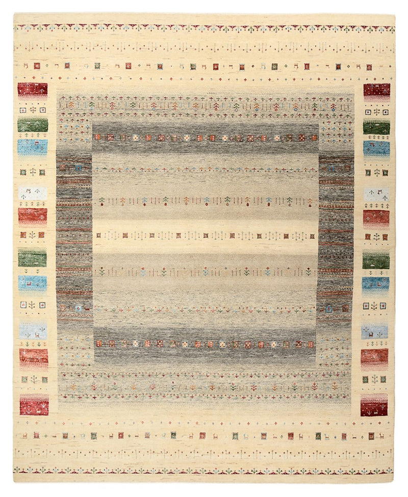 Gabbeh Rug - Loribaft Indus - 304 x 251 cm - light beige