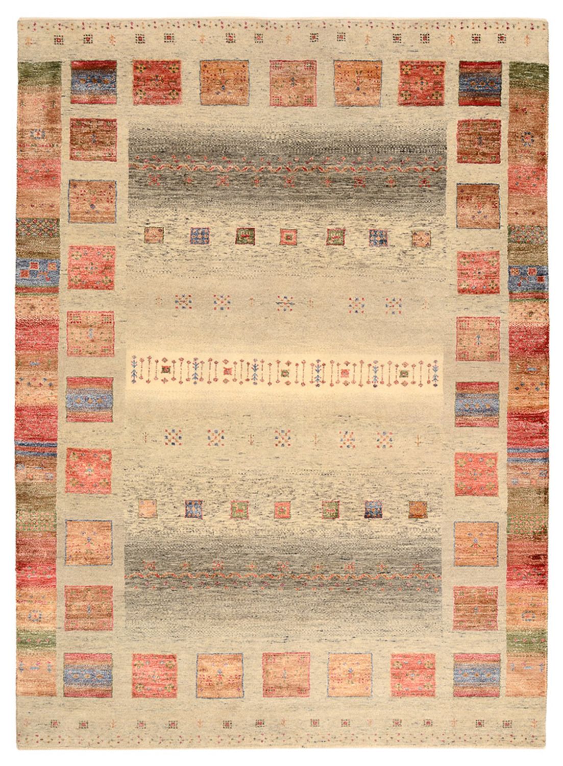 Gabbeh Rug - Loribaft Indus - 241 x 176 cm - multicolored