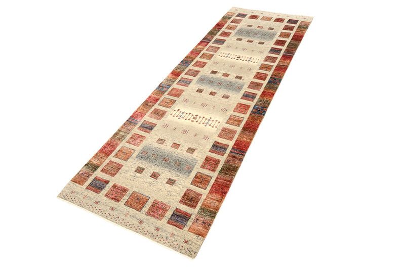 Runner Gabbeh Rug - Loribaft Indus - 247 x 82 cm - multicolored