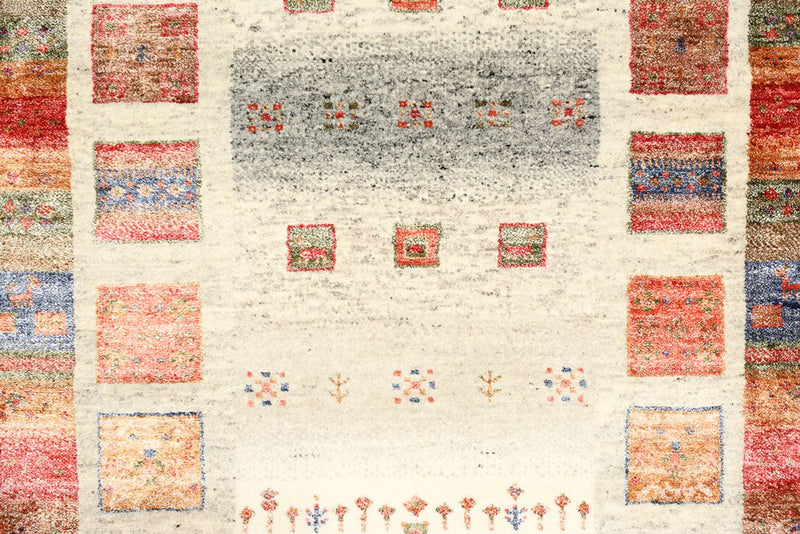 Runner Gabbeh Rug - Loribaft Indus - 247 x 82 cm - multicolored