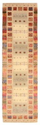 Runner Gabbeh Rug - Loribaft Indus - 296 x 83 cm - multicolored