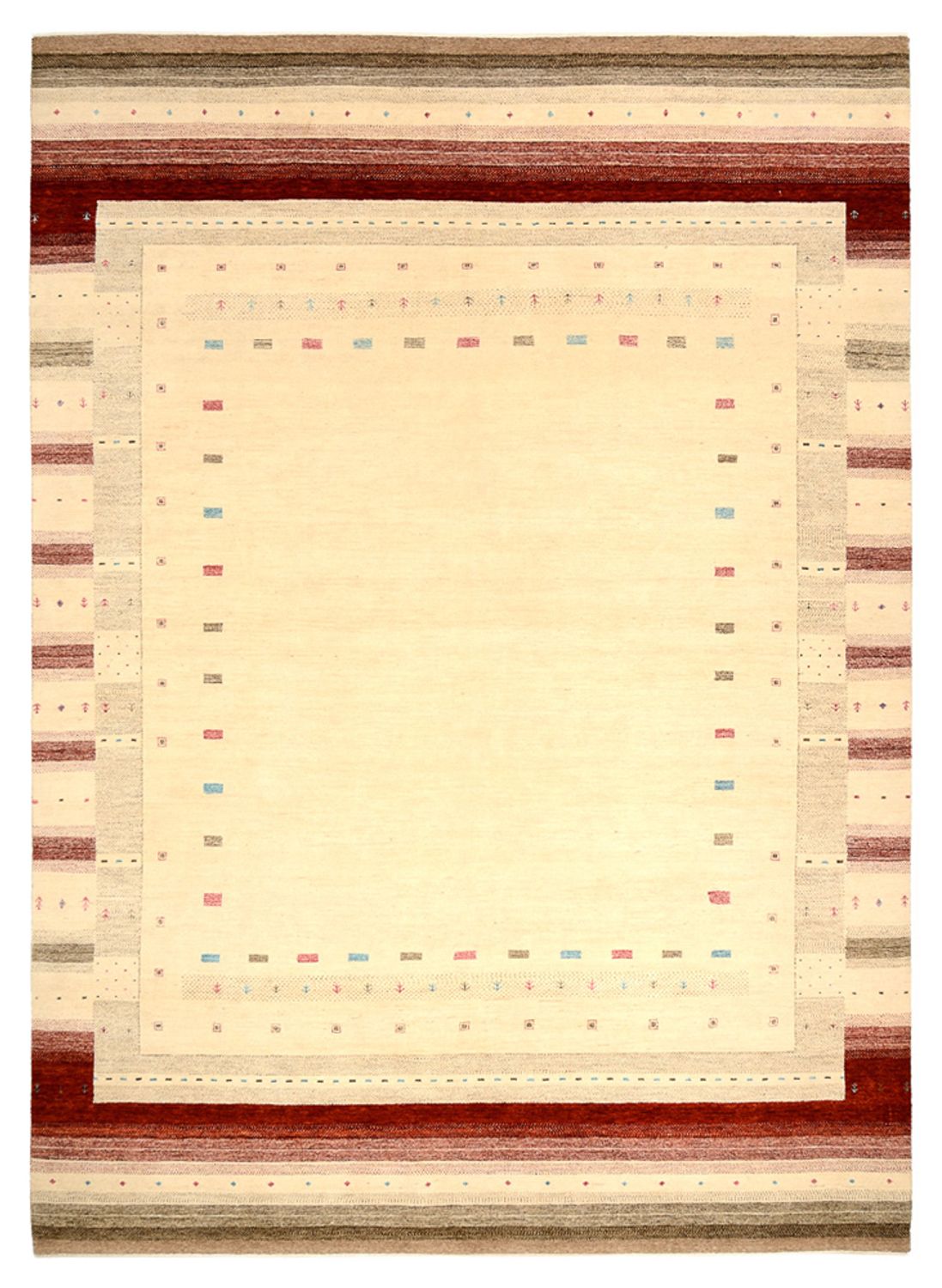 Gabbeh Rug - Loribaft Indus - 356 x 255 cm - light beige