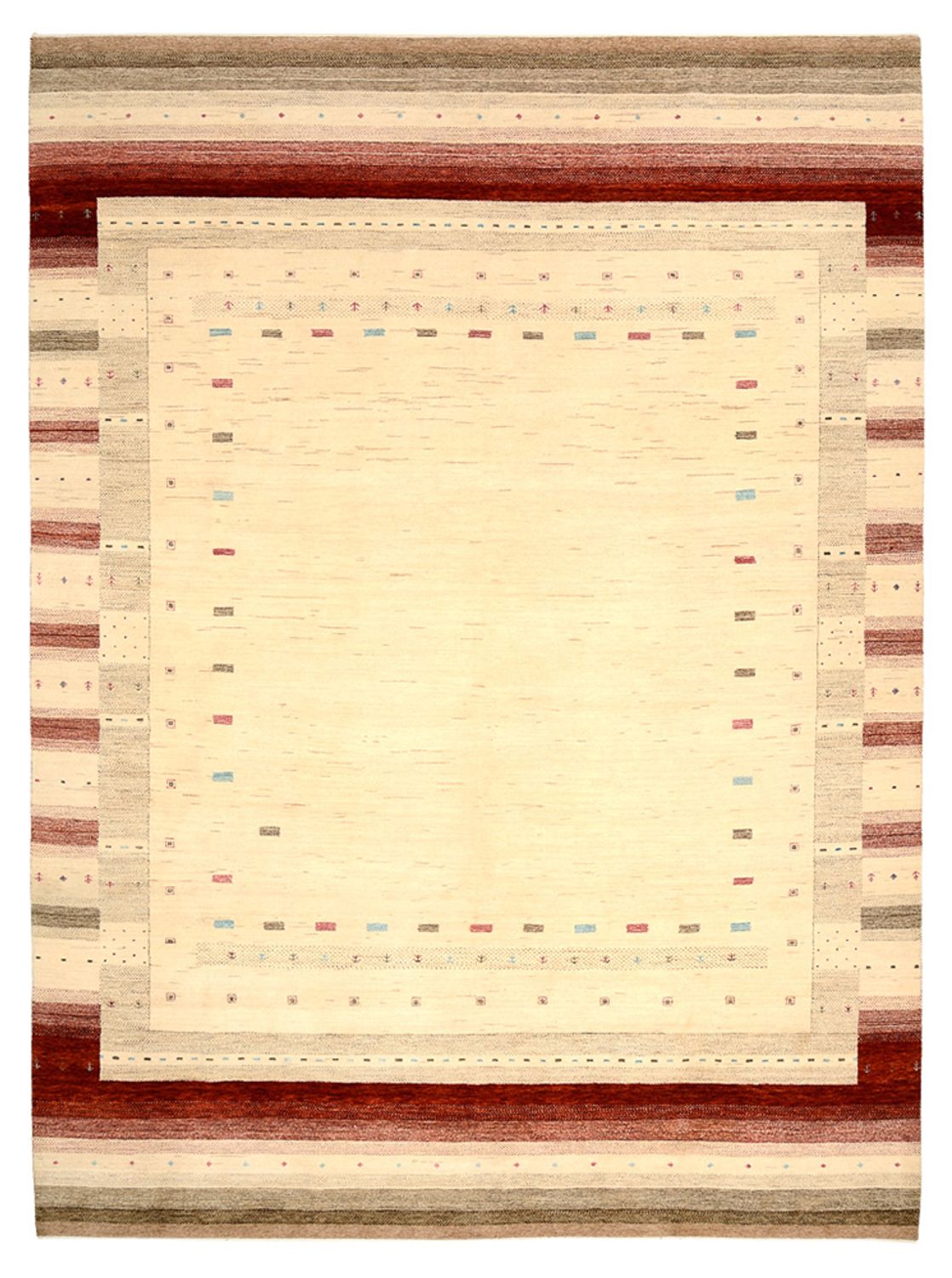Gabbeh Rug - Loribaft Indus - 342 x 254 cm - light beige
