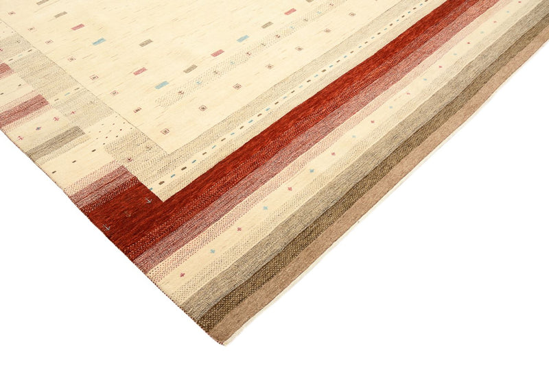 Gabbeh Rug - Loribaft Indus - 342 x 254 cm - light beige