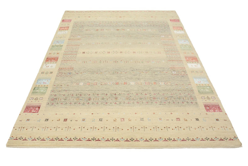 Gabbeh Rug - Loribaft Indus - 241 x 172 cm - dark beige