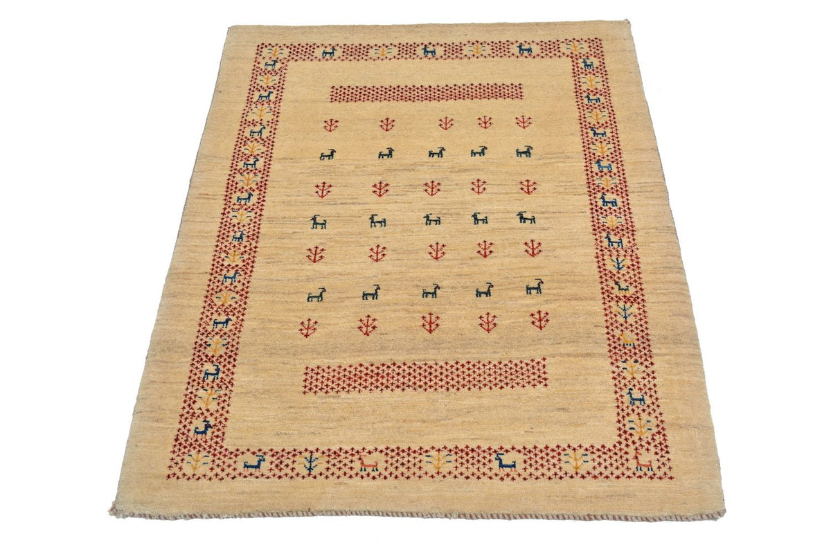 Gabbeh Rug - Loribaft Perser - 113 x 84 cm - beige
