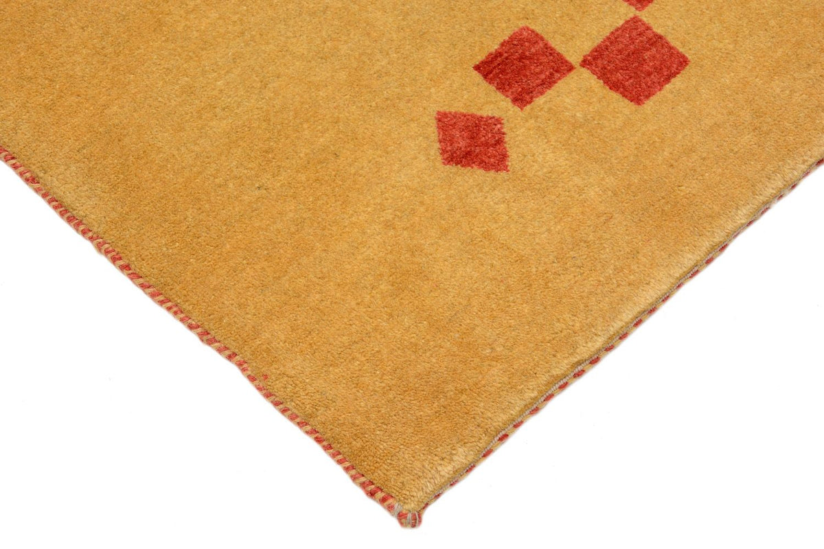 Runner Gabbeh Rug - Loribaft Perser - 241 x 87 cm - mustard yellow
