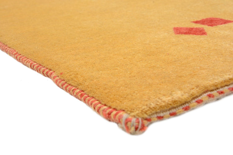Runner Gabbeh Rug - Loribaft Perser - 241 x 87 cm - mustard yellow