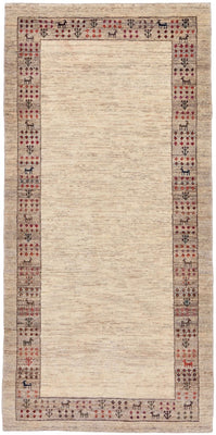 Runner Gabbeh Rug - Loribaft Perser - 176 x 84 cm - sand