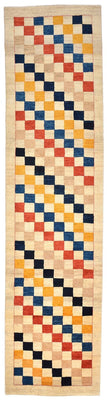 Runner Gabbeh Rug - Loribaft Perser - 381 x 93 cm - multicolored