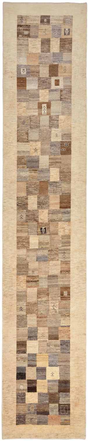Runner Gabbeh Rug - Loribaft Perser - 512 x 101 cm - light brown