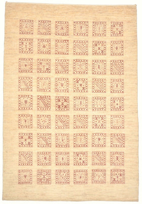 Gabbeh Rug - Loribaft Perser - 211 x 141 cm - beige