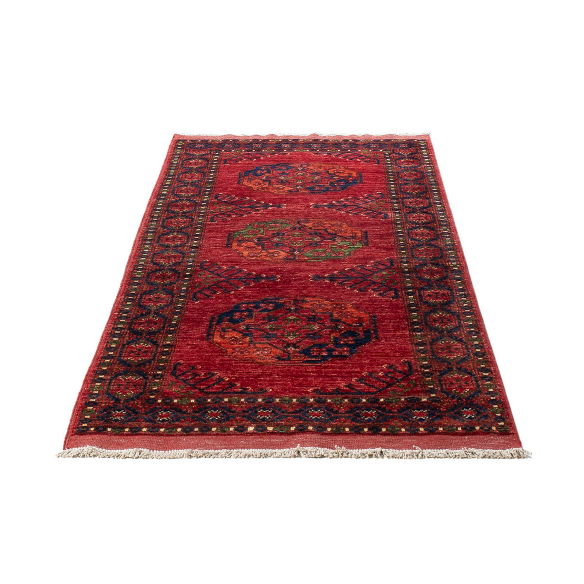 Runner Afghan Rug - 201 x 81 cm - red