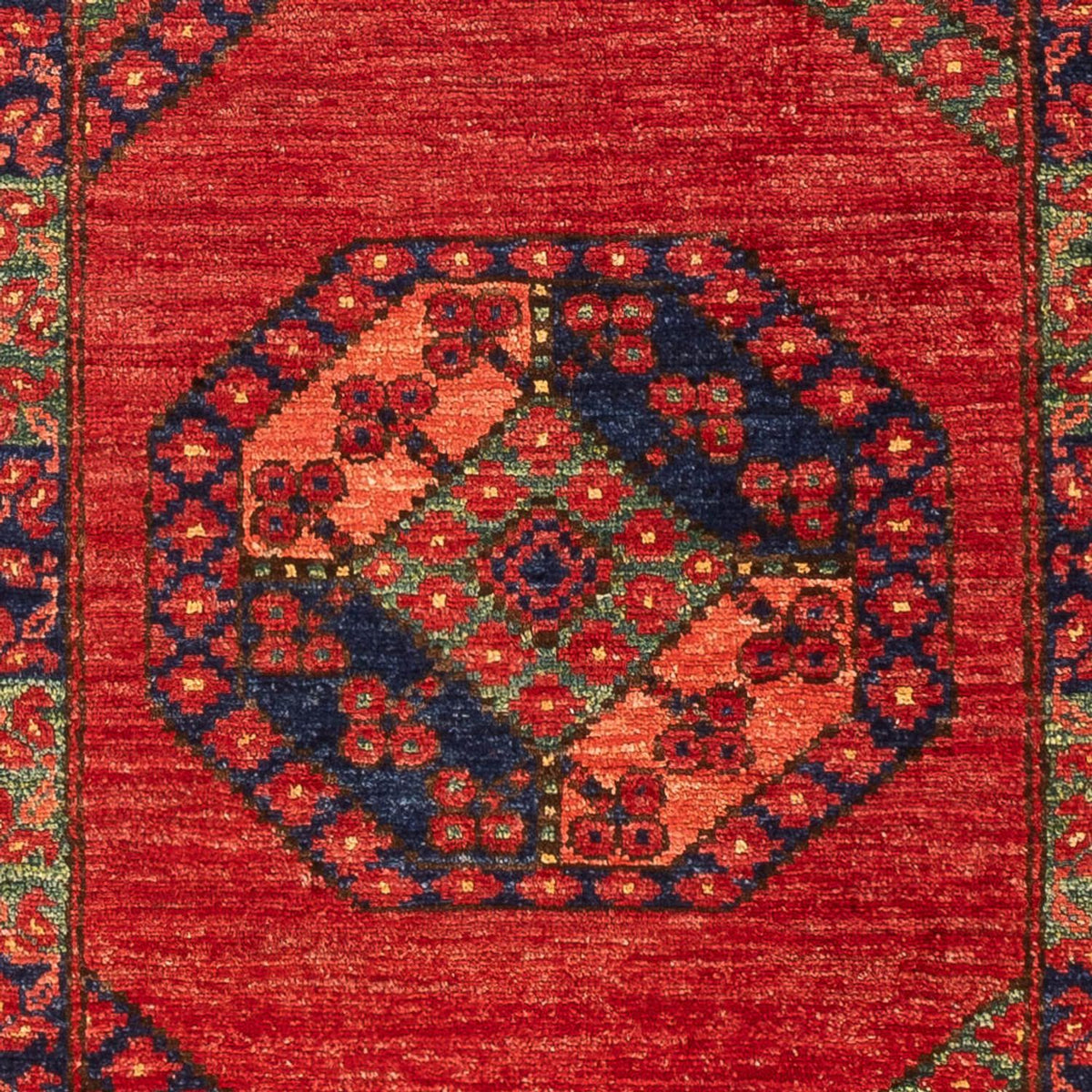 Runner Afghan Rug - 207 x 86 cm - red