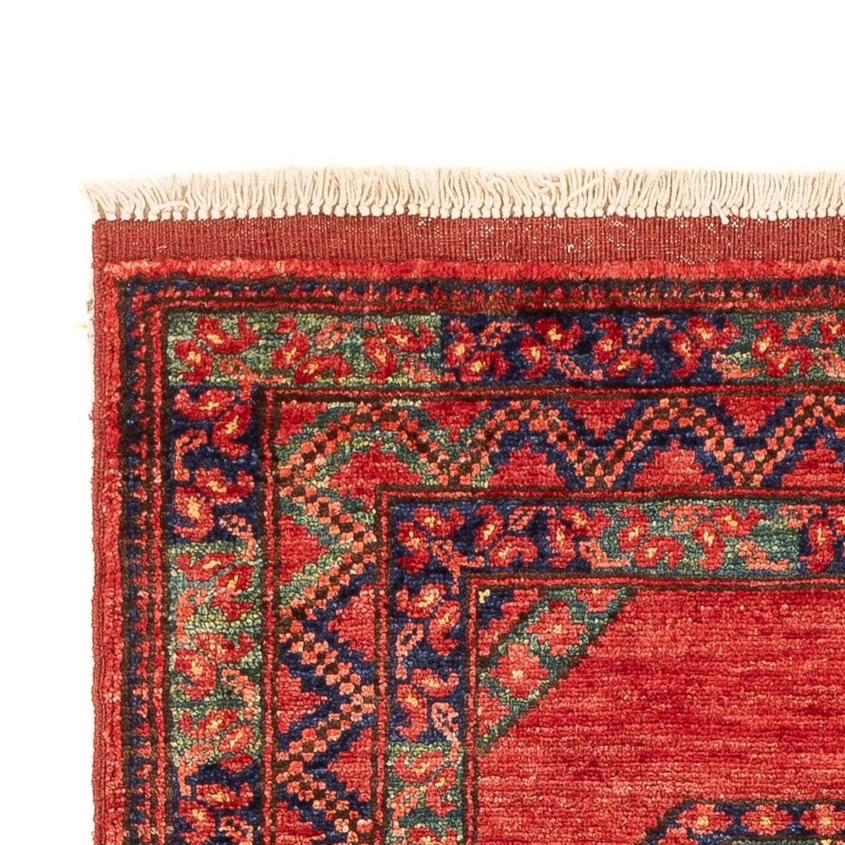 Runner Afghan Rug - 207 x 86 cm - red