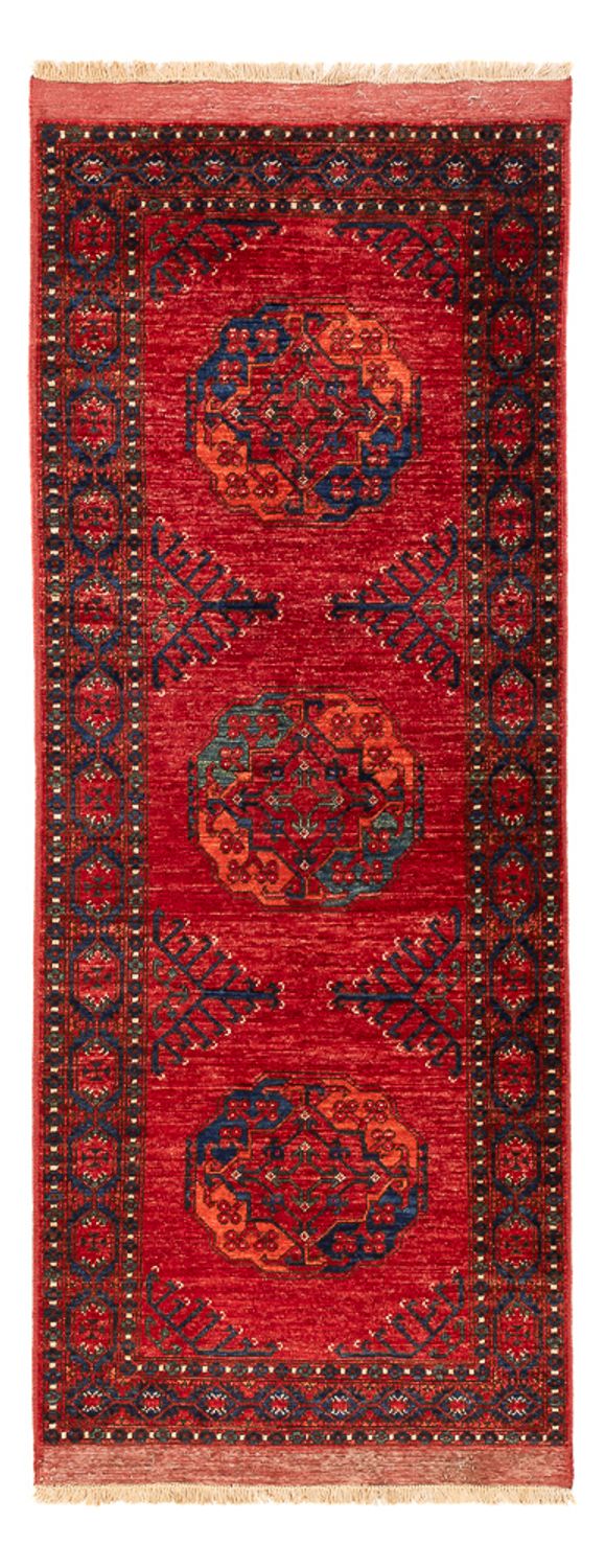 Runner Afghan Rug - 207 x 80 cm - red