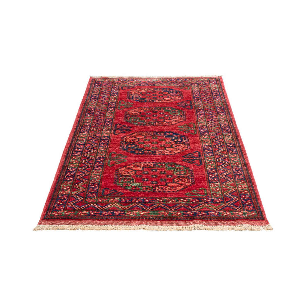 Runner Afghan Rug - 201 x 86 cm - red