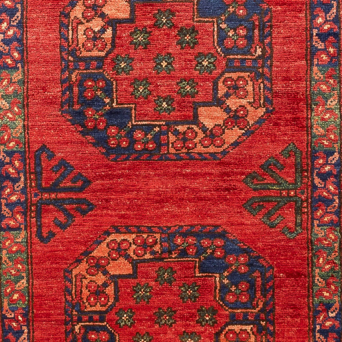 Runner Afghan Rug - 216 x 83 cm - red