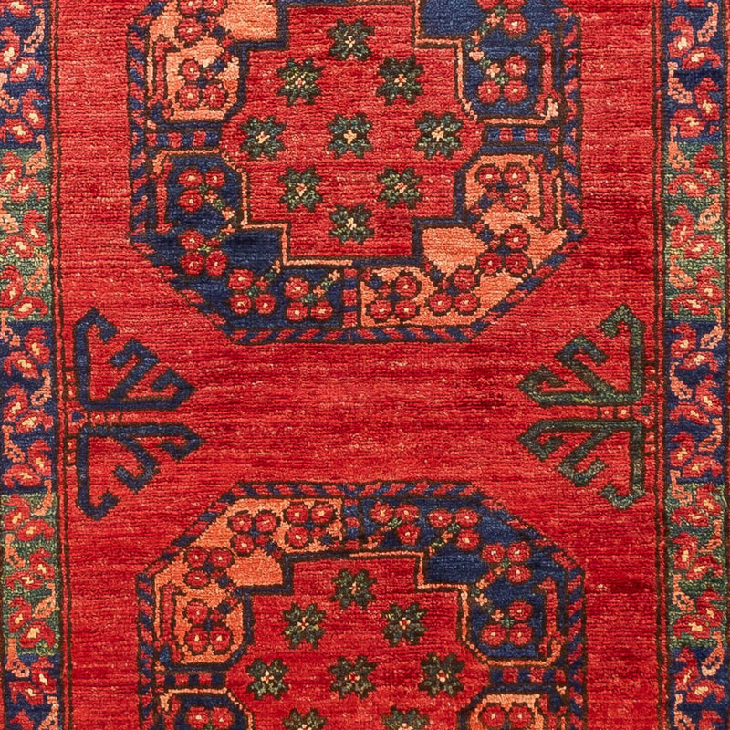 Runner Afghan Rug - 216 x 83 cm - red