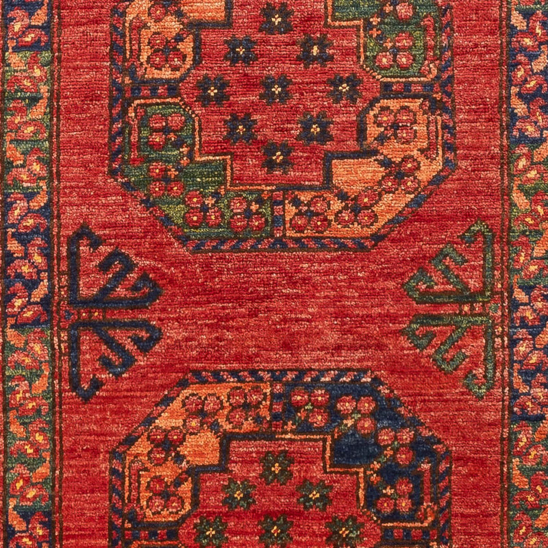 Runner Afghan Rug - 204 x 82 cm - red