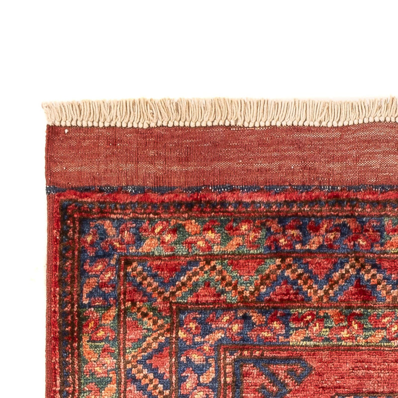 Runner Afghan Rug - 204 x 82 cm - red
