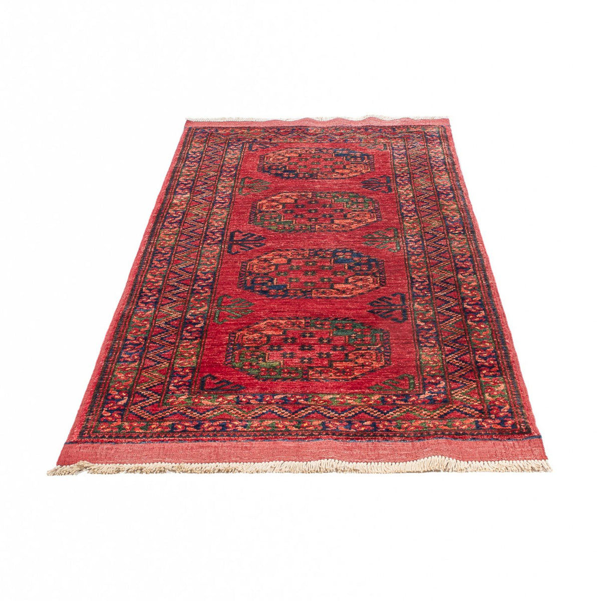 Runner Afghan Rug - 204 x 82 cm - red