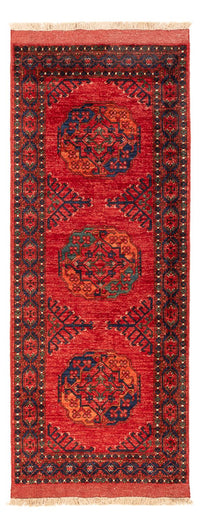Runner Afghan Rug - 205 x 82 cm - red