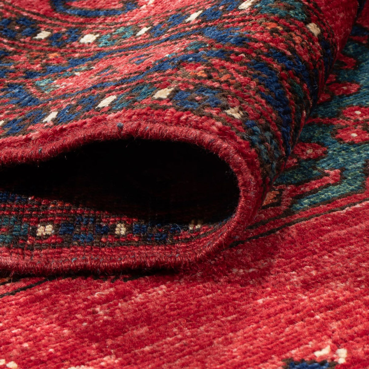 Runner Afghan Rug - 205 x 82 cm - red