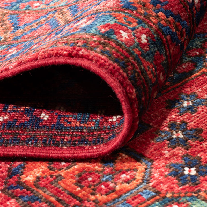 Runner Afghan Rug - 395 x 76 cm - red