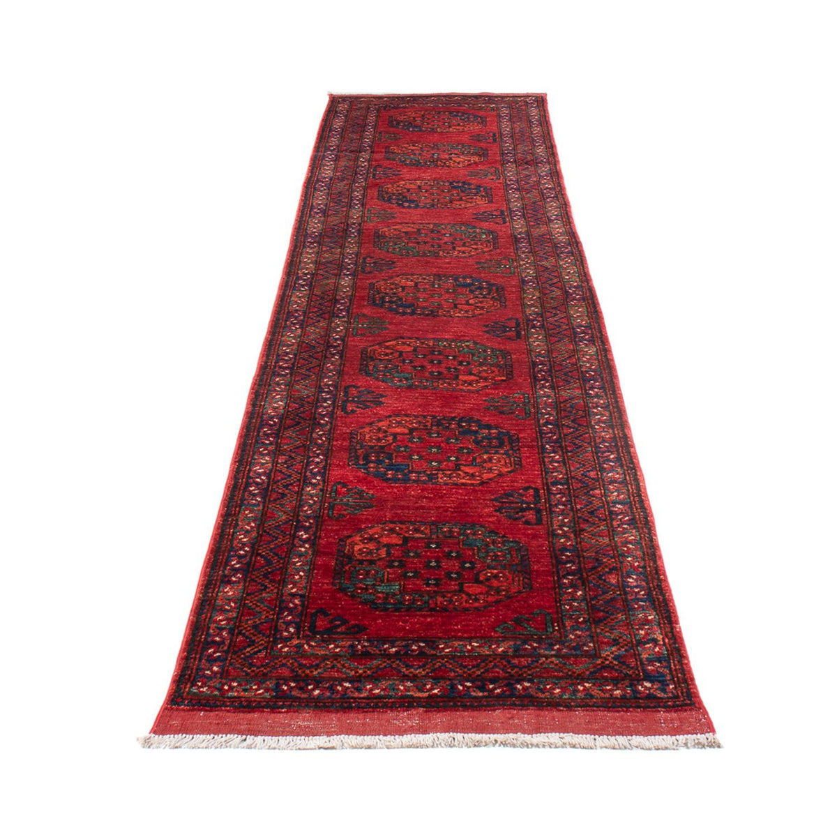 Runner Afghan Rug - 395 x 76 cm - red
