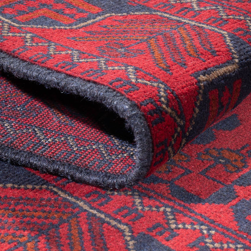 Runner Afghan Rug - Kunduz - 390 x 80 cm - red