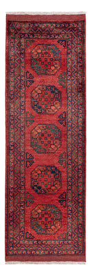 Runner Afghan Rug - Kunduz - 260 x 83 cm - red