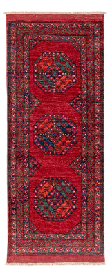 Runner Afghan Rug - 216 x 87 cm - red