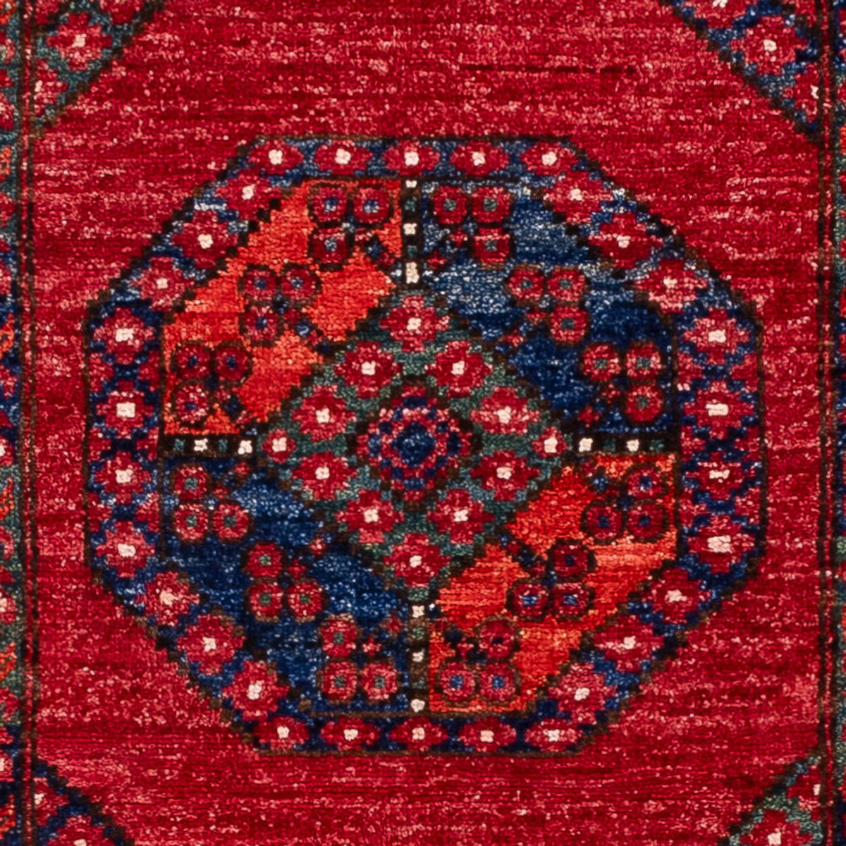 Runner Afghan Rug - 216 x 87 cm - red